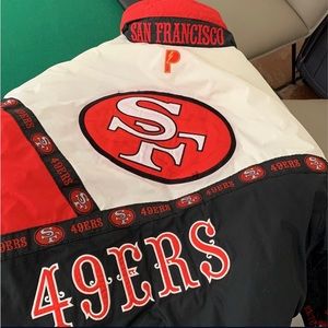 Vintage 90s San Francisco SF 49ers NFL Pro Player Puffer Jacket XL Bomber